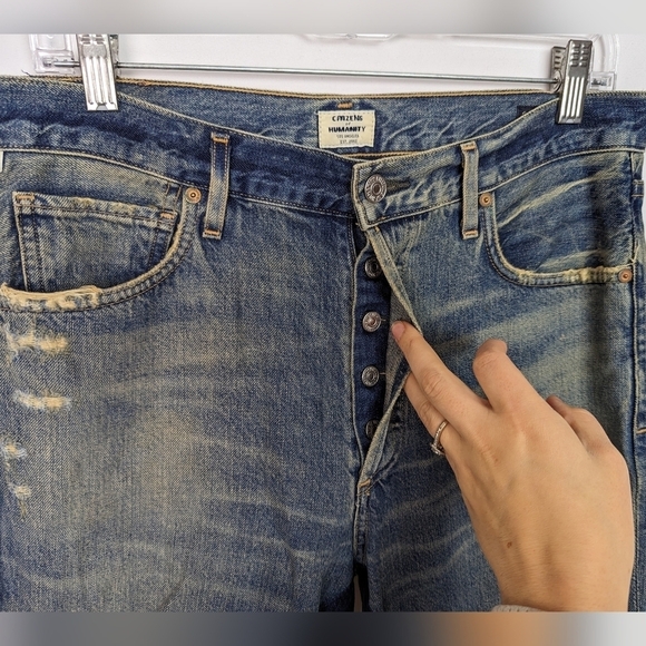 Citizens of Humanity 27 Cora Crop Wide Leg Relaxed Shadow Inseam Livingston Jean - Picture 10 of 16